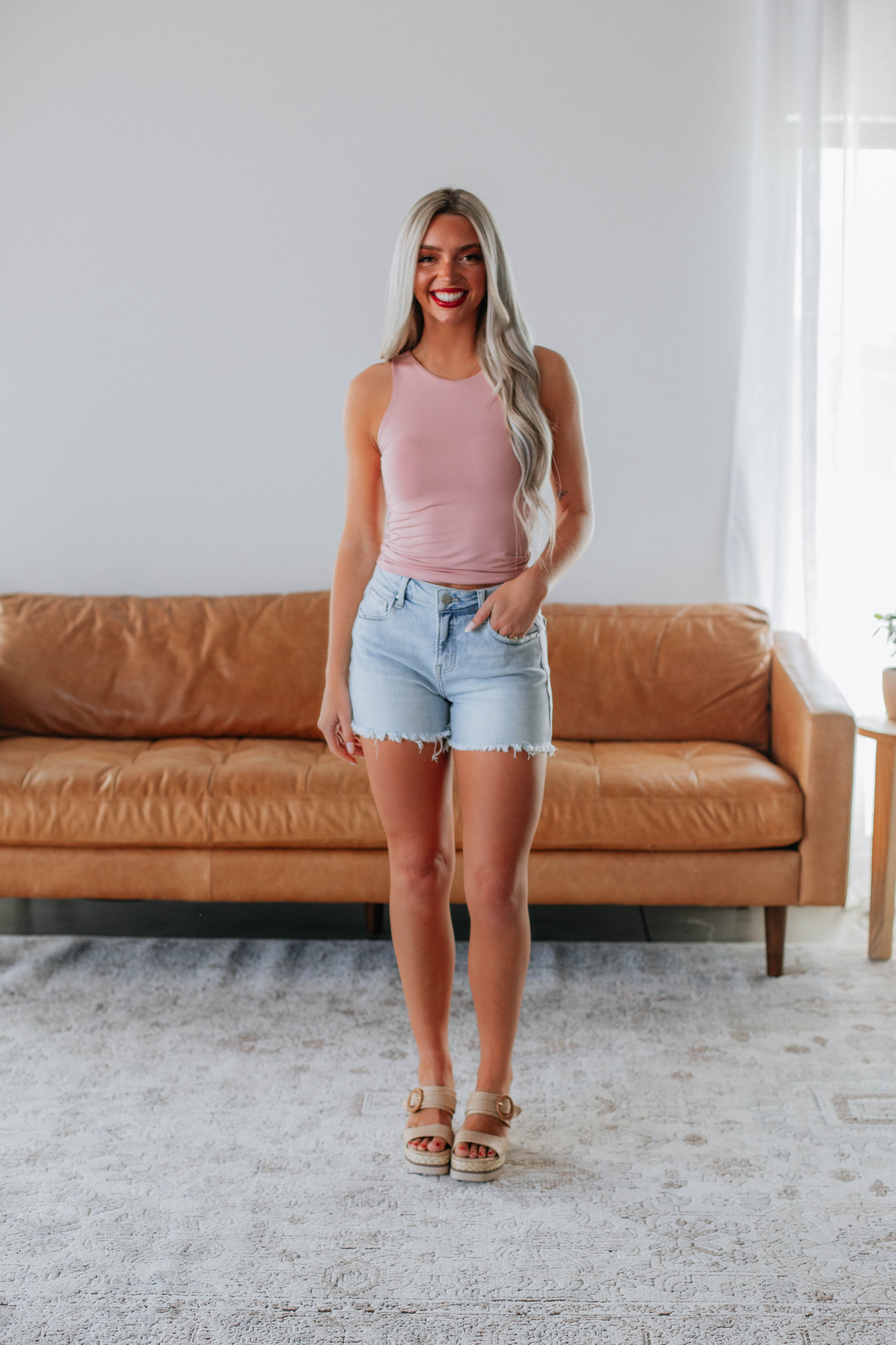 Demi Basic Tank - Dusty Rose - Image 3